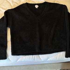 Stars Above Black V-Neck Sweater
